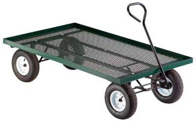 Toolway 191121 Double Deck Steel Nursery Cart With Pneumatic Tires